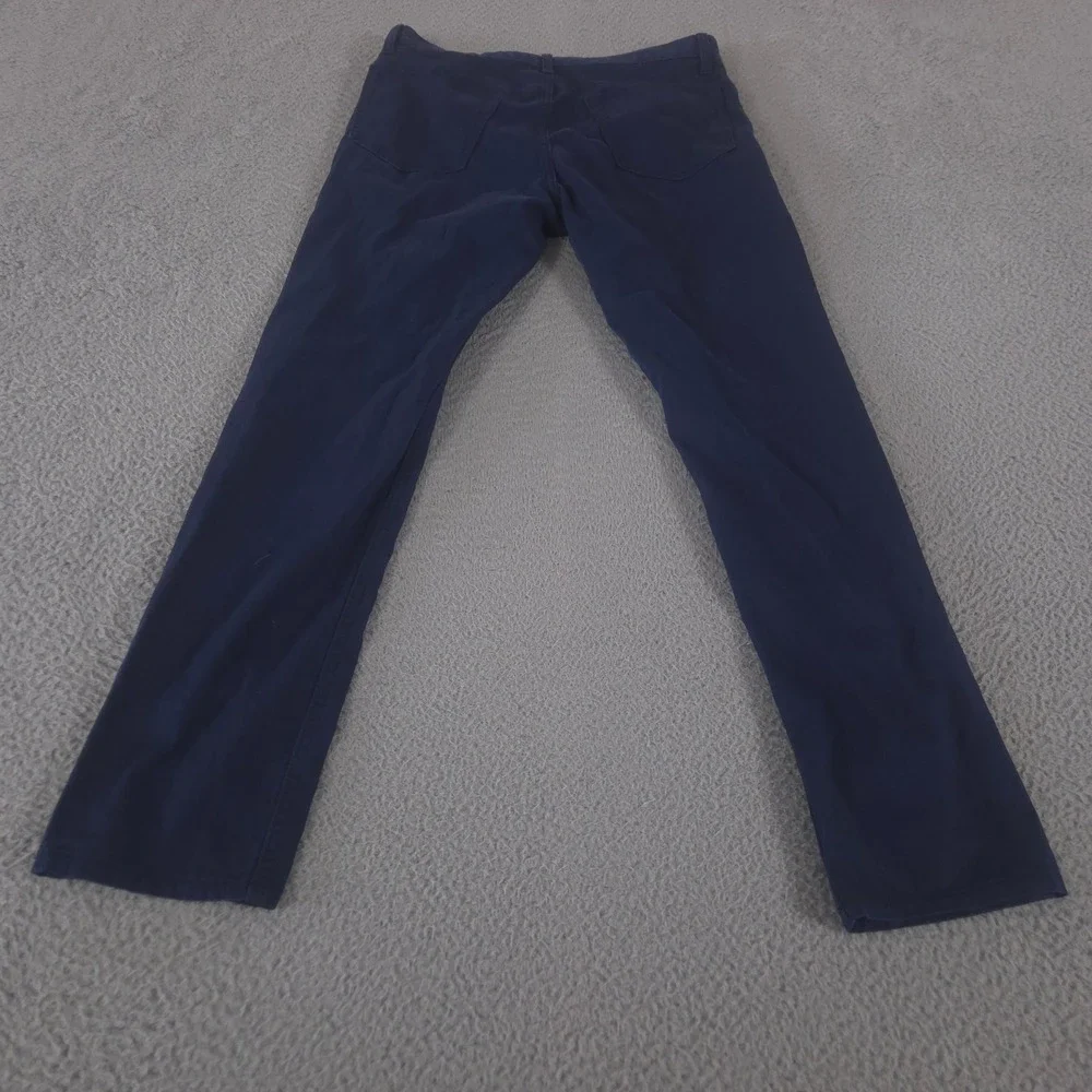 Banana Republic Pants Mens 31x30 Blue Slim Fit Linen-Blend Five Pocket Washwell